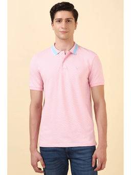 Allen Solly - Men Pink Print Polo Neck T-Shirt