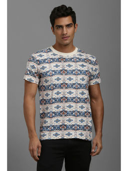 Louis Philippe - Men Multi-Color Print Crew Neck T-Shirt
