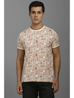 Louis Philippe - Men Multi-Color Print Crew Neck T-Shirt