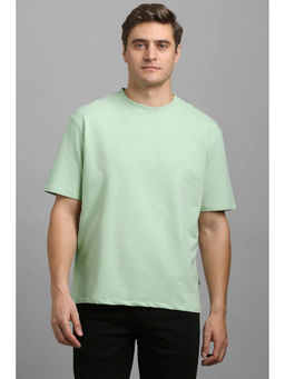 Louis Philippe - Men Green Half Sleeves Crew Neck T-Shirt