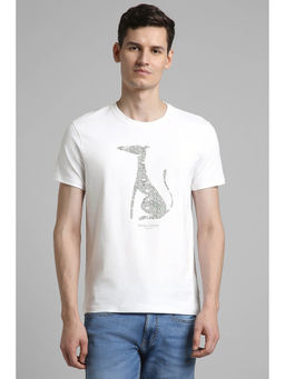 Simon Carter - Men White Graphic Print Crew Neck T-Shirt