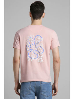 Simon Carter - Men Peach Graphic Print Crew Neck T-Shirt
