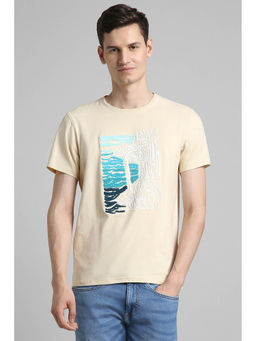 Simon Carter - Men Beige Crew Neck T-Shirt