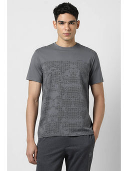 Van Heusen - Men Grey Print Crew Neck T-Shirt