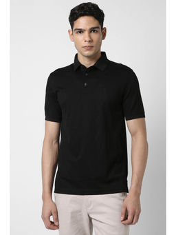 Van Heusen - Men Black Polo Neck T-Shirt