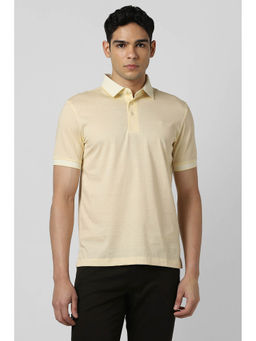 Van Heusen - Men Yellow Print Polo Neck T-Shirt