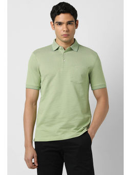 Van Heusen - Men Green Print Polo Neck T-Shirt