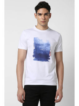 Van Heusen - Men White Graphic Print Crew Neck T-Shirt