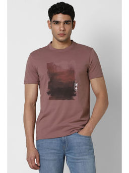 Van Heusen - Men Brown Graphic Print Crew Neck T-Shirt