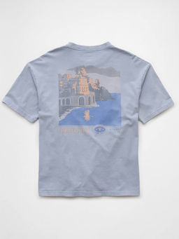 American Eagle - Men Blue Boxy Destination Graphic T-Shirt