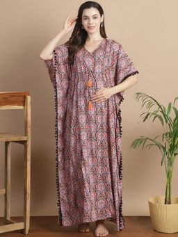 Secret Wish - Multi-Color Ethnic Rayon Maternity Kaftan