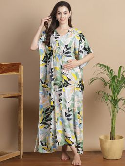 Secret Wish - Sea Green Floral Rayon Maternity Kaftan