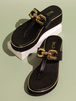 Inc.5 - Women Black Casual Wedges