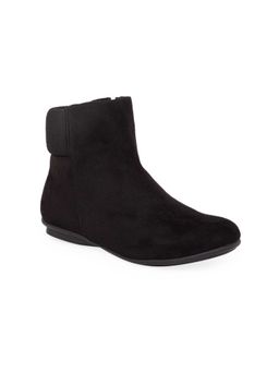 ROCIA - By Regal Black Women Solid Flat Suede Boots