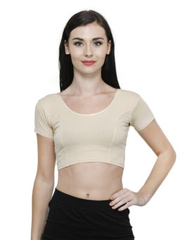 Bonjour - Women Cream Cotton Stretchable Stitched Blouse