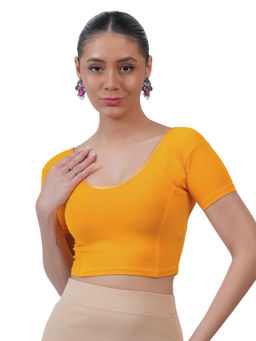 Bonjour - Women Yellow Cotton Stretchable Stitched Blouse