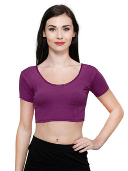 Bonjour - Women Mauve Cotton Stretchable Stitched Blouse