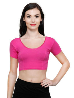 Bonjour - Women Pink Cotton Stretchable Stitched Blouse