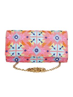 The Purple Sack - Multi-Color Embroidered Clutch