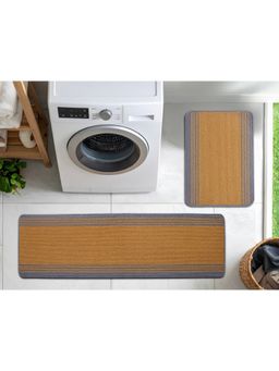 Saral Home - Gold Stripe Polyester Doormat & Runner Antiskid