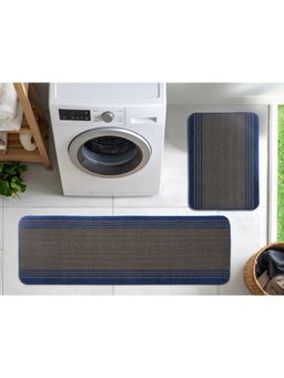 Saral Home - Grey Stripe Polyester Doormat & Runner Antiskid