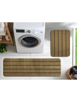 Saral Home - Gold Stripe Polyester Doormat & Runner Antiskid