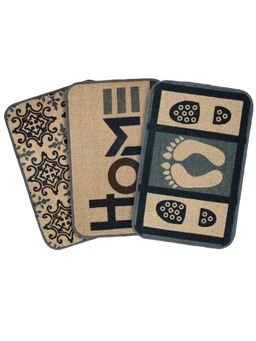 Saral Home - Grey Jute Printed Antiskid Doormats