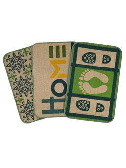 Saral Home - Green Jute Printed Antiskid Doormats