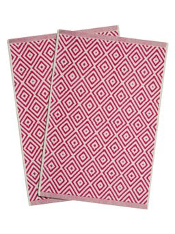 Saral Home - Red Cotton Printed Bathmats