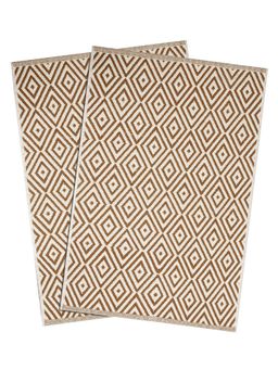 Saral Home - Brown Cotton Printed Bathmats