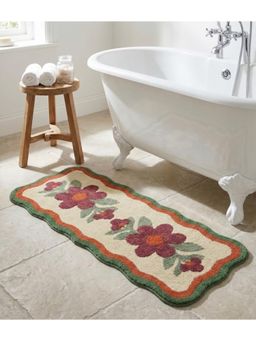 Saral Home - Bellis Microfiber Floral Anti-Skid Runner -Rust