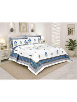 Indra's - 100% Cotton 200Tc Super King Size Bedsheet With 2 Pillow Covers