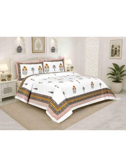 Indra's - 100% Cotton 200Tc Super King Size Bedsheet With 2 Pillow Covers