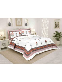 Indra's - 100% Cotton 200Tc Super King Size Bedsheet With 2 Pillow Covers