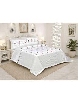 Indra's - 100% Cotton 200Tc Super King Size Bedsheet With 2 Pillow Covers