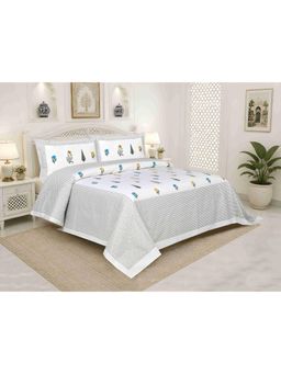 Indra's - 100% Cotton 200Tc Super King Size Bedsheet With 2 Pillow Covers
