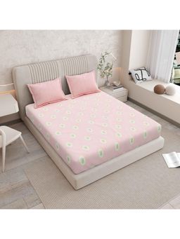 Indra's - Pure 100% Cotton 200Tc Super King Size Bedsheet With 2 Pillow Covers