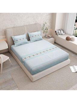 Indra's - Pure 100% Cotton 160Tc Super King Size Bedsheet With 2 Pillow Covers