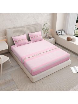 Indra's - Pure 100% Cotton 160Tc Super King Size Bedsheet With 2 Pillow Covers