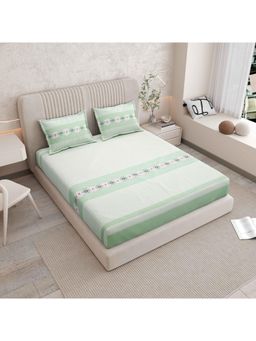 Indra's - Pure 100% Cotton 160Tc Super King Size Bedsheet With 2 Pillow Covers