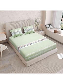 Indra's - Pure 100% Cotton 160Tc Super King Size Bedsheet With 2 Pillow Covers