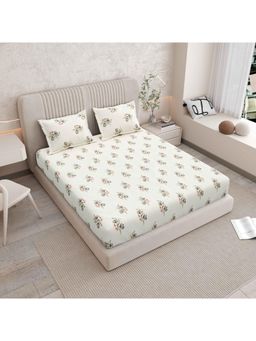 Indra's - Pure 100% Cotton 200Tc Super King Size Bedsheet With 2 Pillow Covers