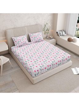 Indra's - Pure 100% Cotton 200Tc Super King Size Bedsheet With 2 Pillow Covers
