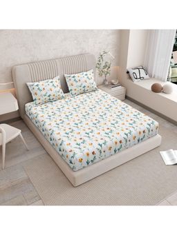 Indra's - Pure 100% Cotton 200Tc Super King Size Bedsheet With 2 Pillow Covers