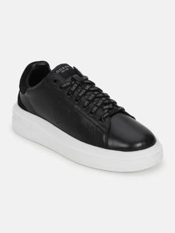 Guess - Women Leather Lace-Ups Round Toe Elbina Cupsole Sneakers