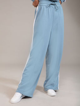 Twenty Dresses by Nykaa Fashion - Basics Blue Solid Straight Fit Pants