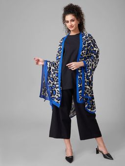 Style Quotient - Women Blue Animal Printed Scarf