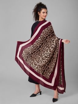 Style Quotient - Women Maroon Animal Printed Scarf