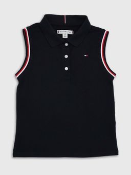 Tommy Hilfiger - Navy Blue Solid Regular Fit Polo T-Shirt
