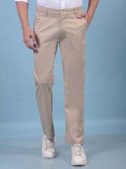 CRIMSOUNE CLUB - Men Beige Straight Trouser